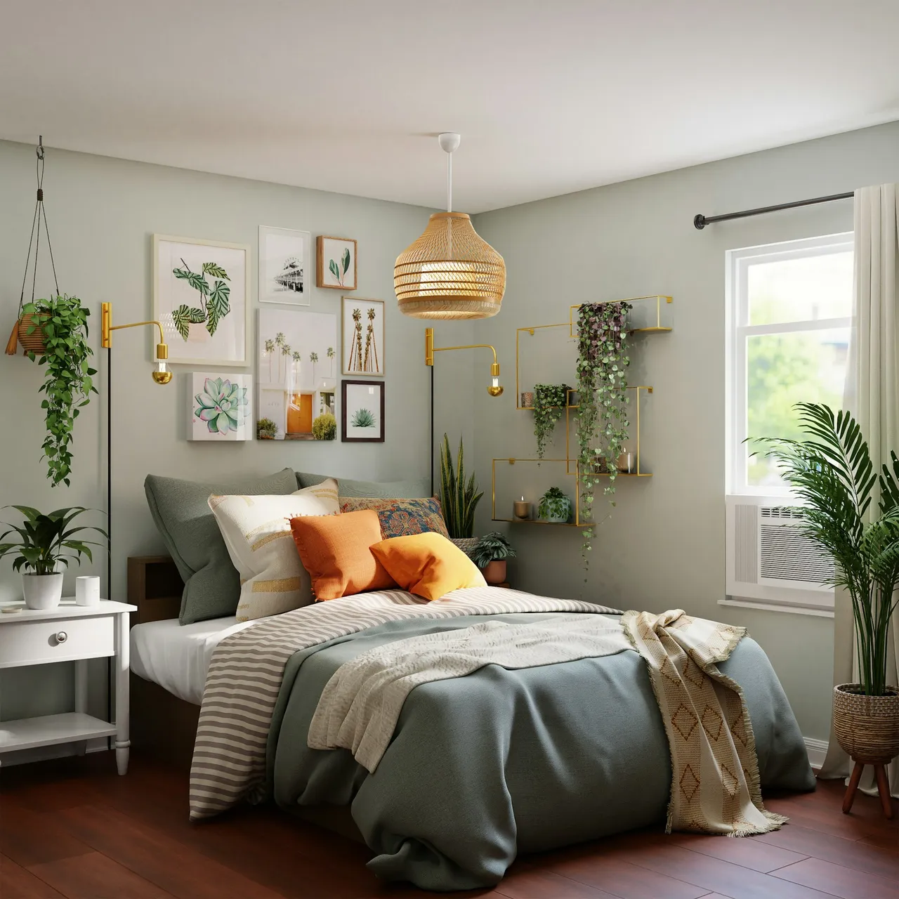 Gemütliches Schlafzimmer mit Naturfaser-Bettwaren